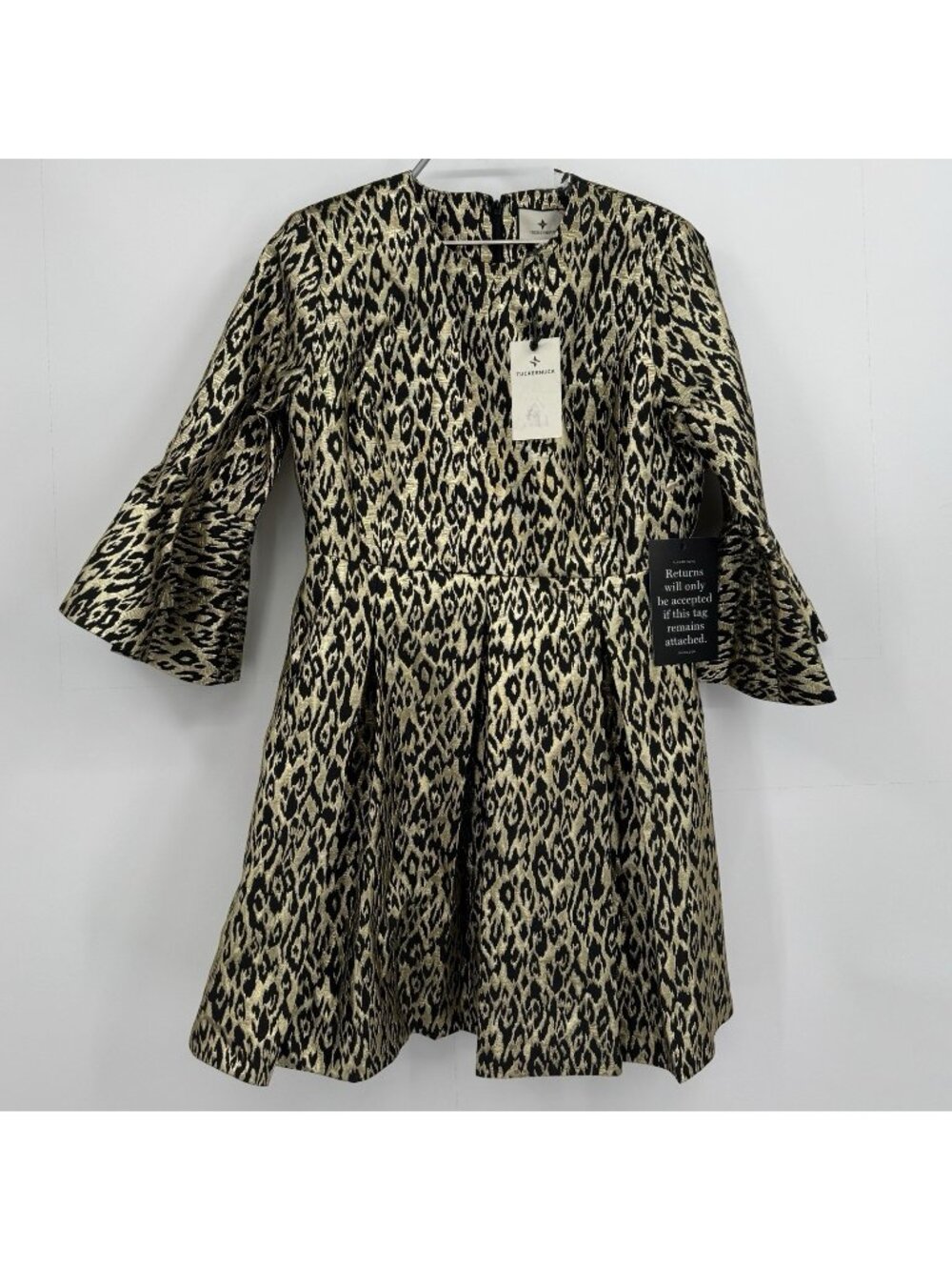 Tuckernuck Gold Leopard Mel Jacquard Dress size M Medium Cocktail Party Elegant